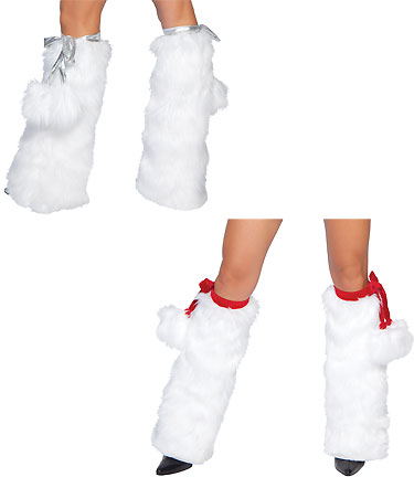 Pom Pom Faux Fur Leg Warmers